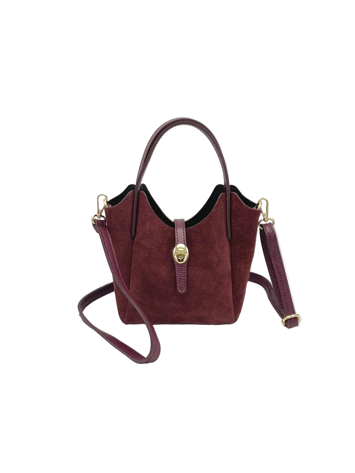 Women's Genuine Leather and Suede Shoulder Bag, Made in Italy, art. 112750