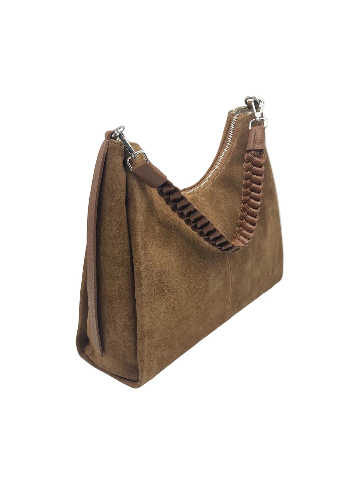 Suede and Genuine Leather shoulder bag with strap, Made in Italy, art. 112754