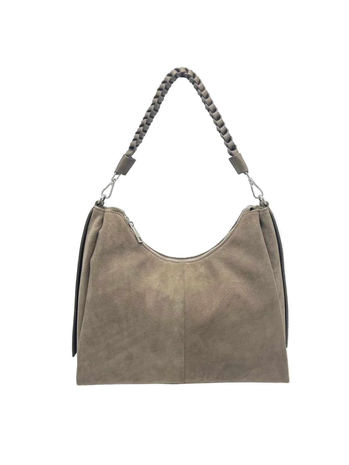 Suede and Genuine Leather shoulder bag with strap, Made in Italy, art. 112754
