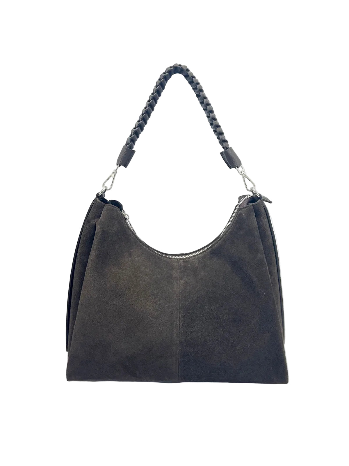 Suede and Genuine Leather shoulder bag with strap, Made in Italy, art. 112754