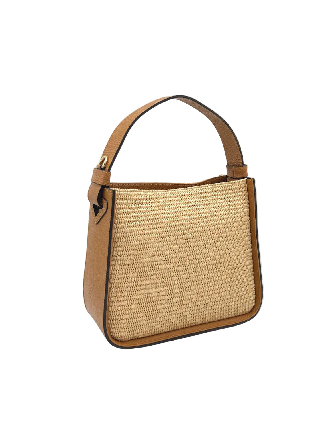 Summer collection, Genuine Leather and Raffia Straw Handbag, Made in Italy, art. 112564New