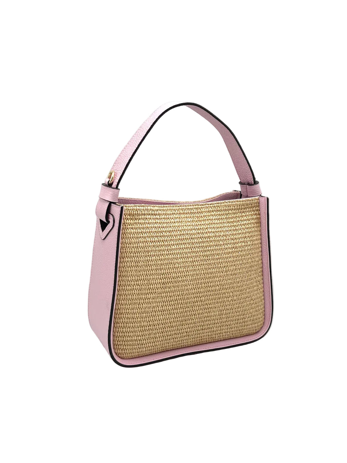Summer collection, Genuine Leather and Raffia Straw Handbag, Made in Italy, art. 112564New