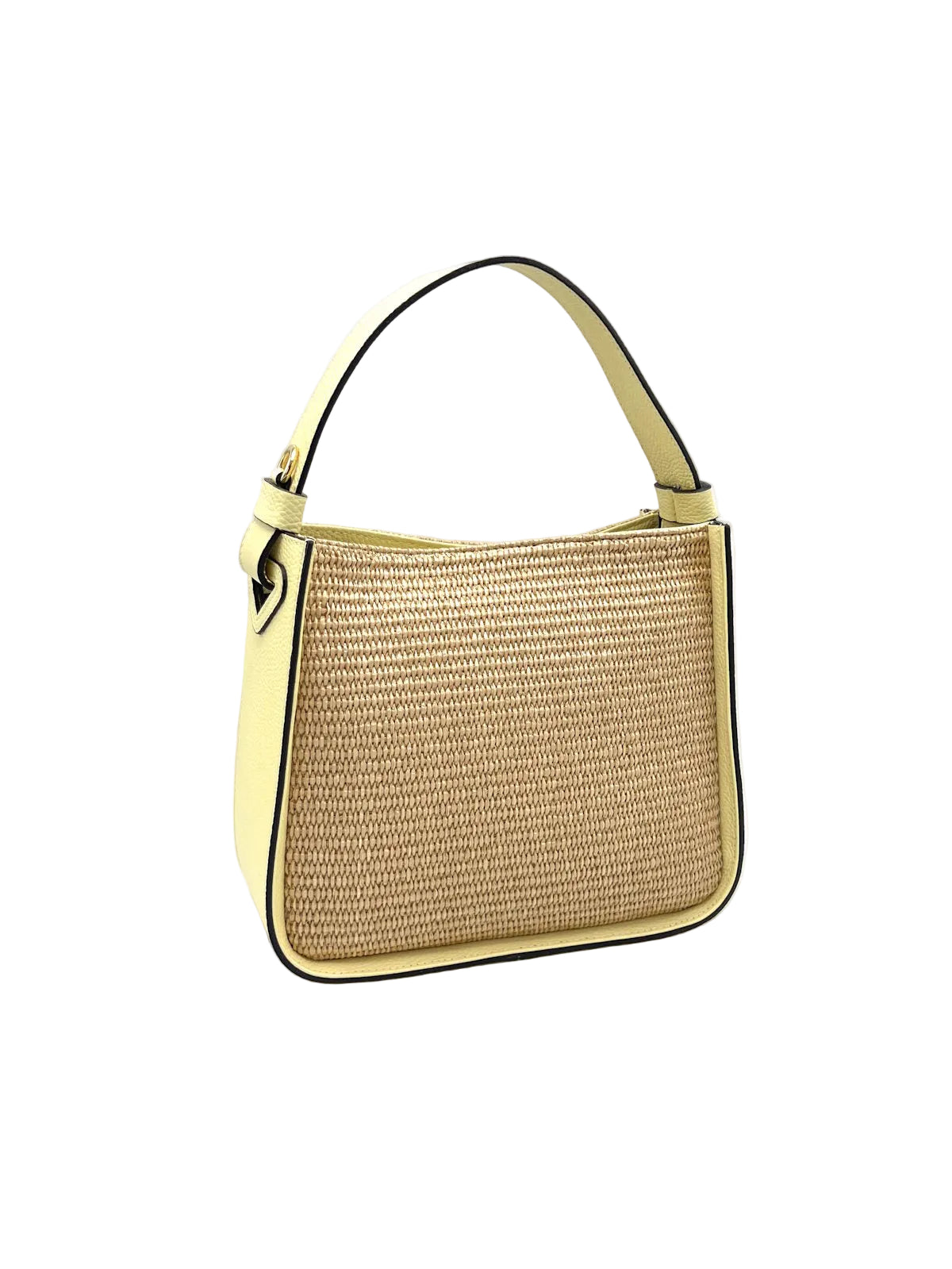 Summer collection, Genuine Leather and Raffia Straw Handbag, Made in Italy, art. 112564New