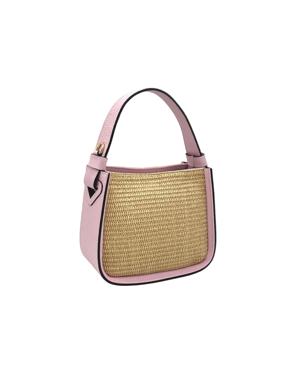 Summer Collection, Small Leather and Straw Shoulder bag, Made in Italy, art. 112563New
