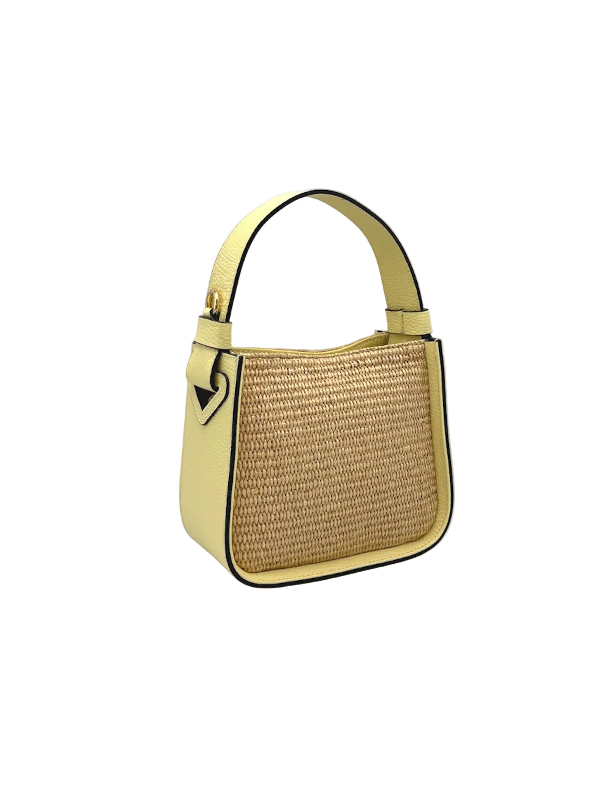 Summer Collection, Small Leather and Straw Shoulder bag, Made in Italy, art. 112563New