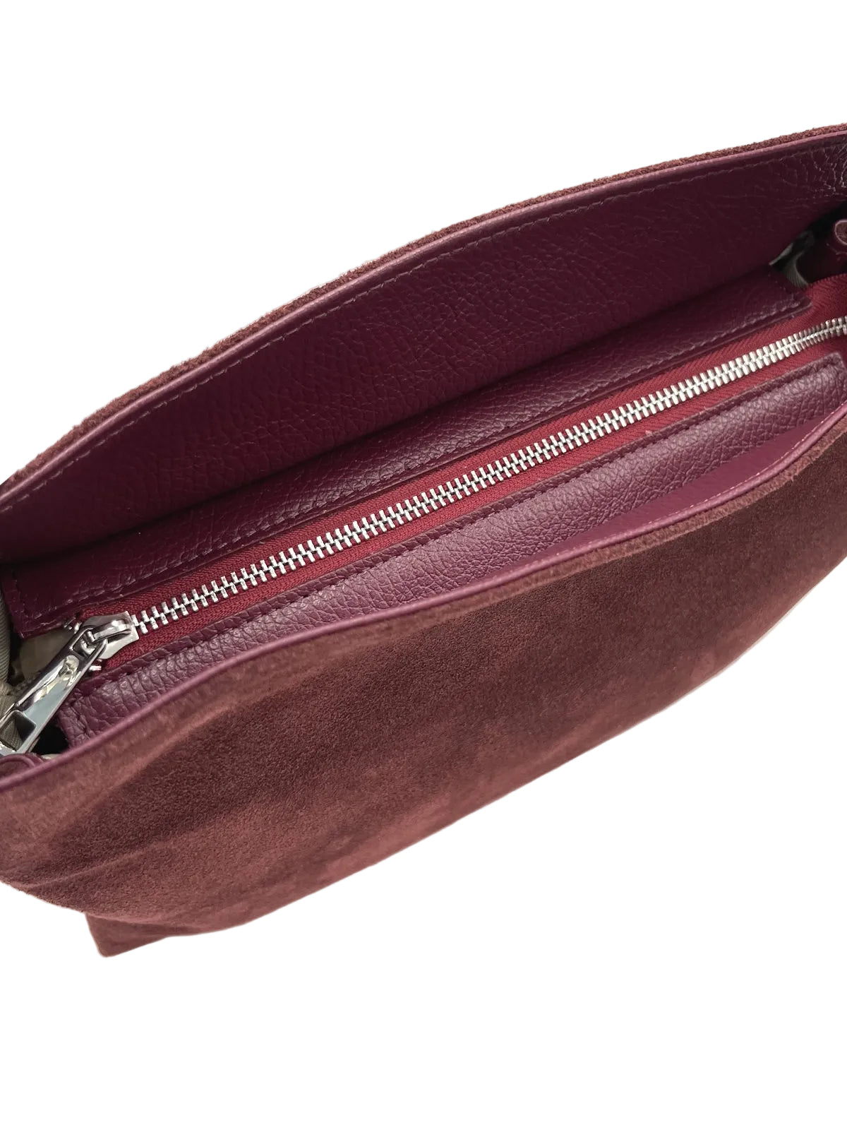 Suede and Genuine Leather Shoulder Bag, Made in Italy, art. 112756