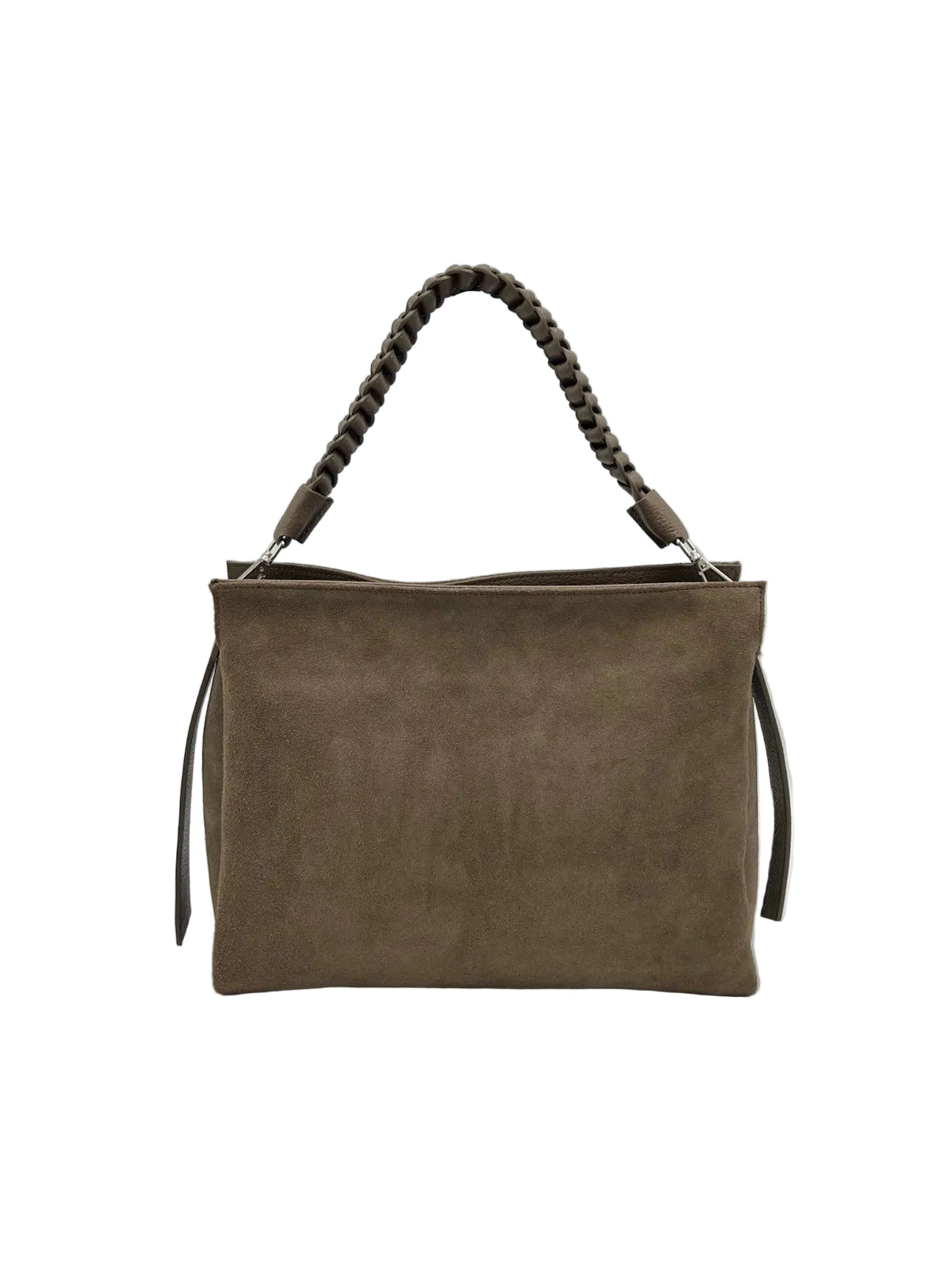 Suede and Genuine Leather Shoulder Bag, Made in Italy, art. 112756