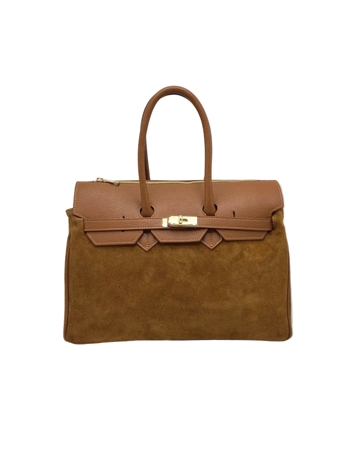 Suede and Genuine Leather Handbag, Big size, Made in Italy, art. 112755