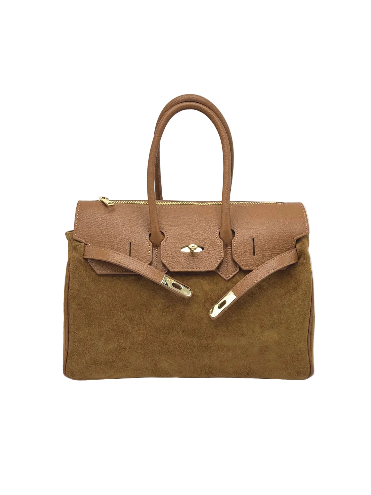 Suede and Genuine Leather Handbag, Big size, Made in Italy, art. 112755