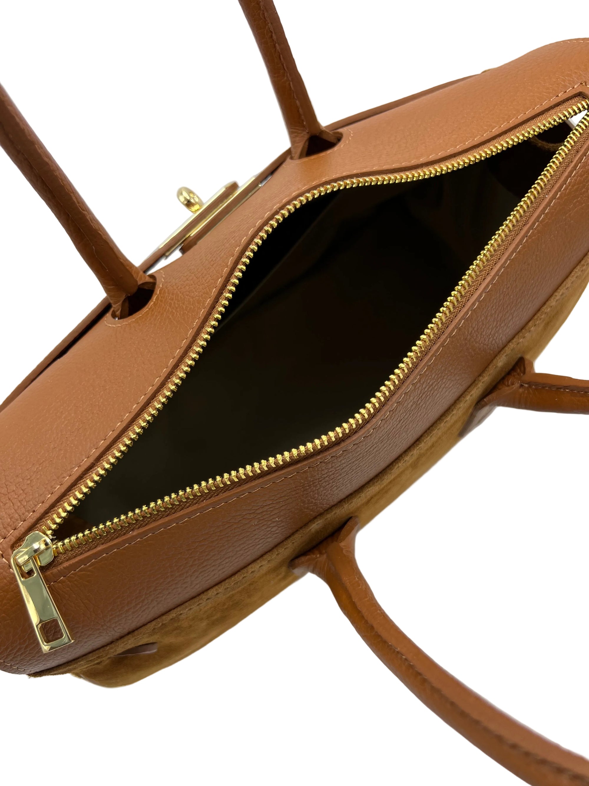 Suede and Genuine Leather Handbag, Big size, Made in Italy, art. 112755