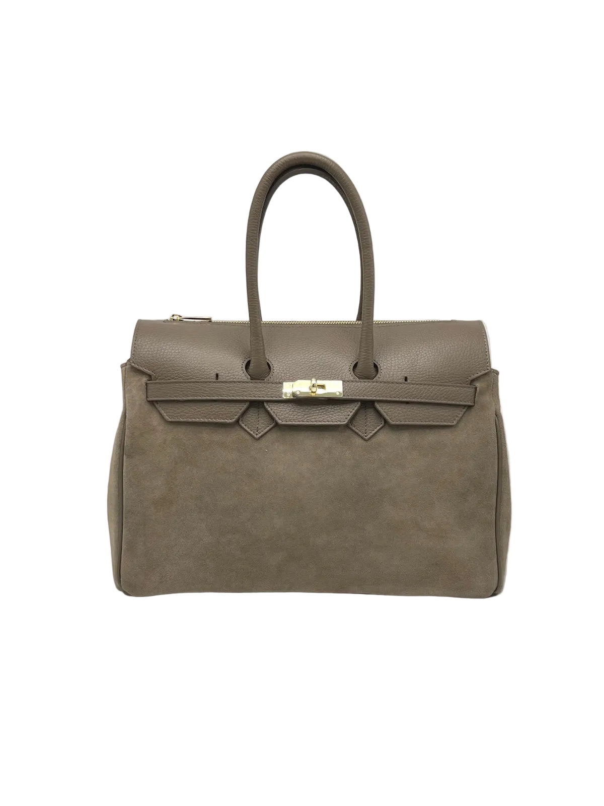 Suede and Genuine Leather Handbag, Big size, Made in Italy, art. 112755