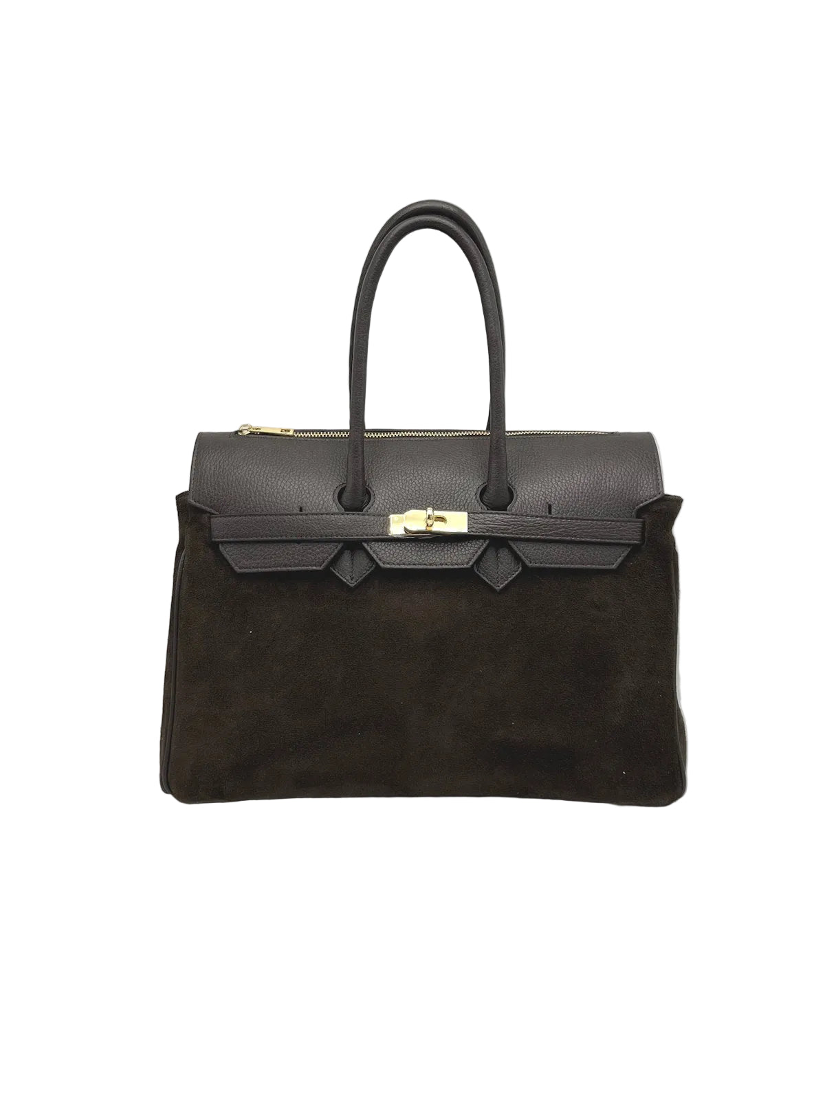 Suede and Genuine Leather Handbag, Big size, Made in Italy, art. 112755