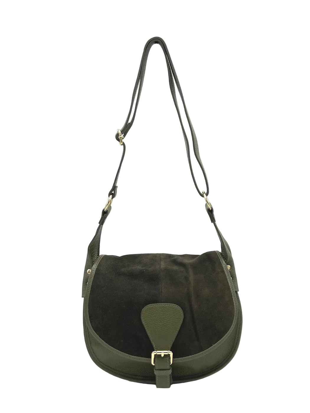 Women's Suede Leather Saddle Bag, Made in Italy, art. 112642New