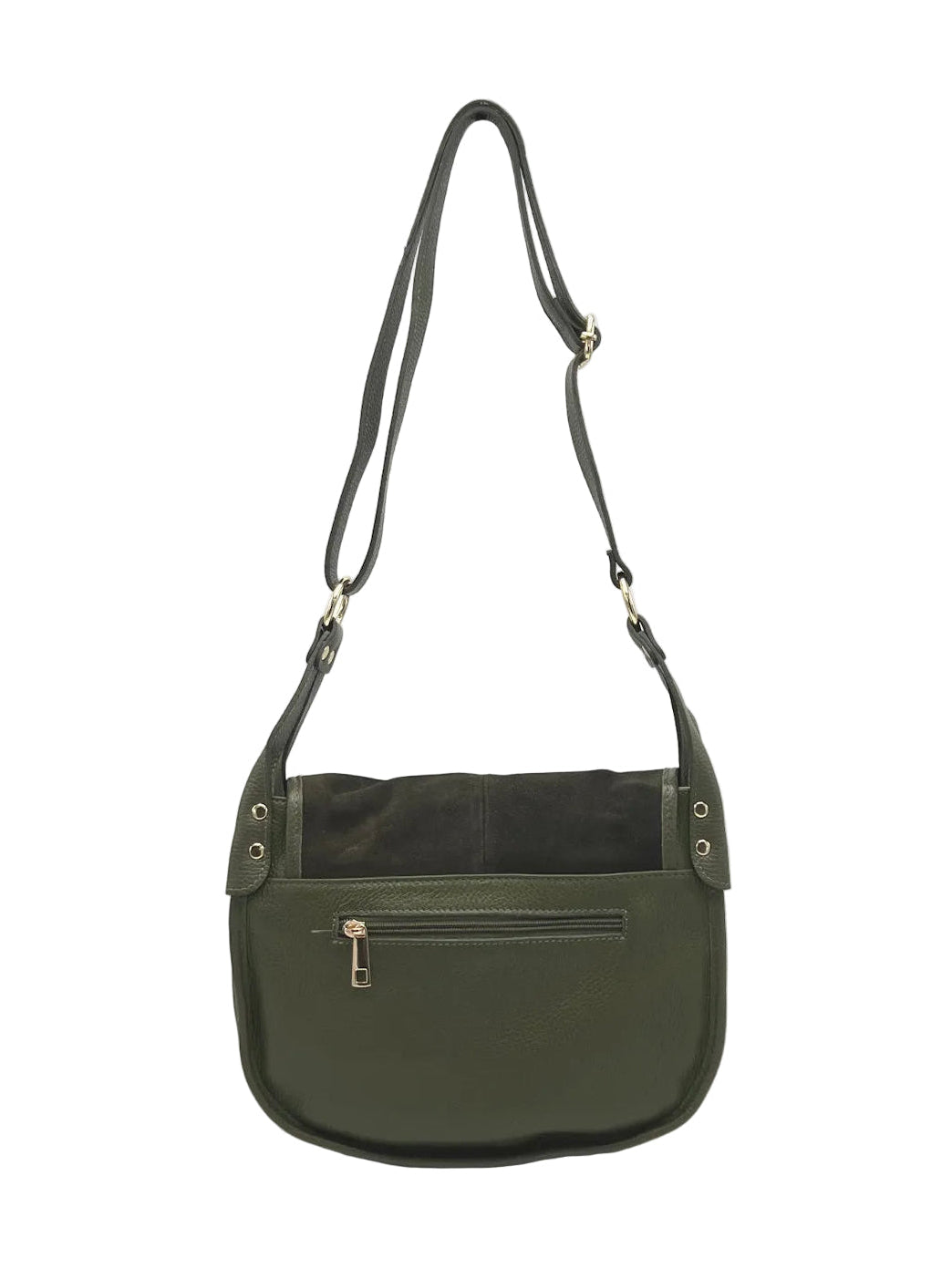 Women's Suede Leather Saddle Bag, Made in Italy, art. 112642New