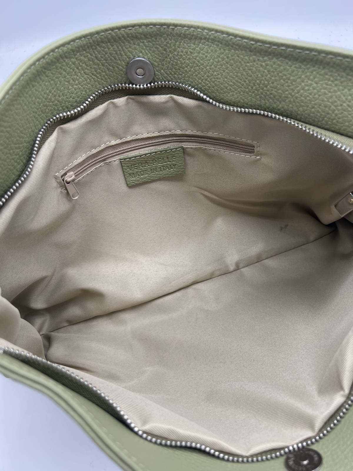 Genuine Leather Lace-up Detail Slouchy Shoulder Bag, Made in Italy, art. 112757