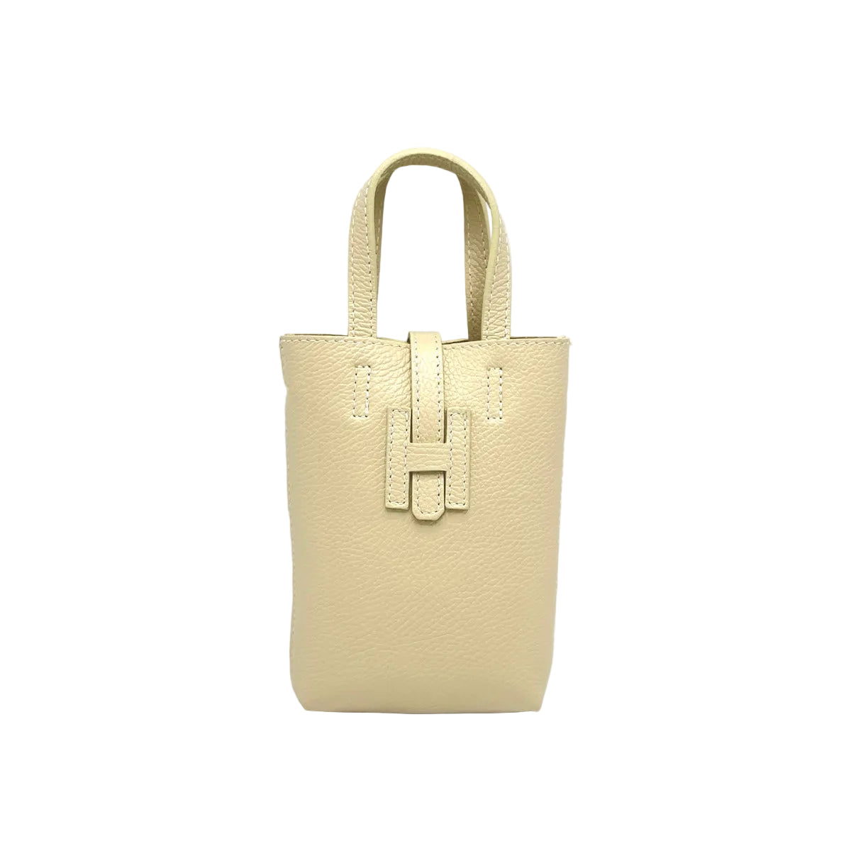 Borsa a tracolla porta cellulare in pelle laminata, Made in Italy, art. 112618LA