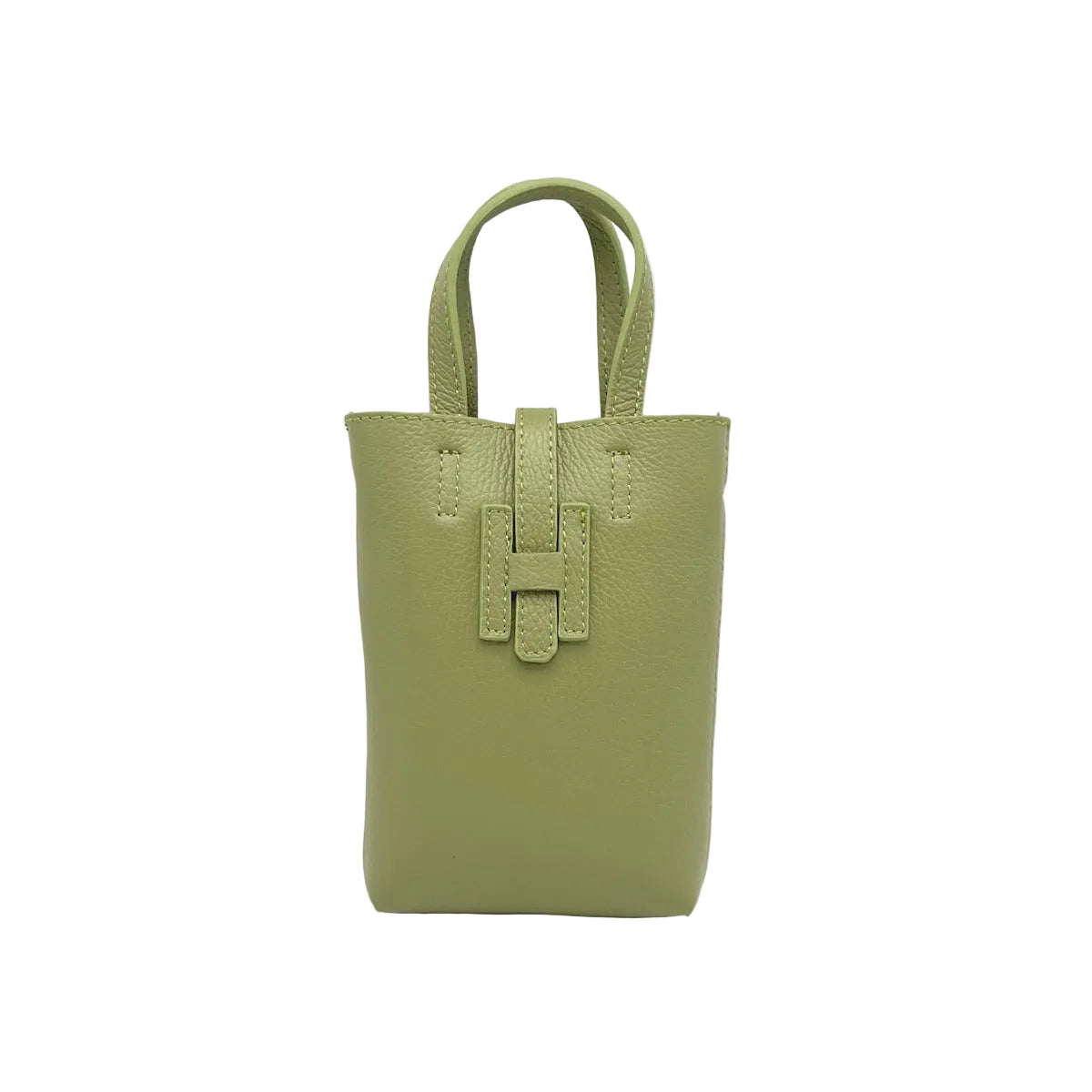Borsa a tracolla porta cellulare in pelle laminata, Made in Italy, art. 112618LA