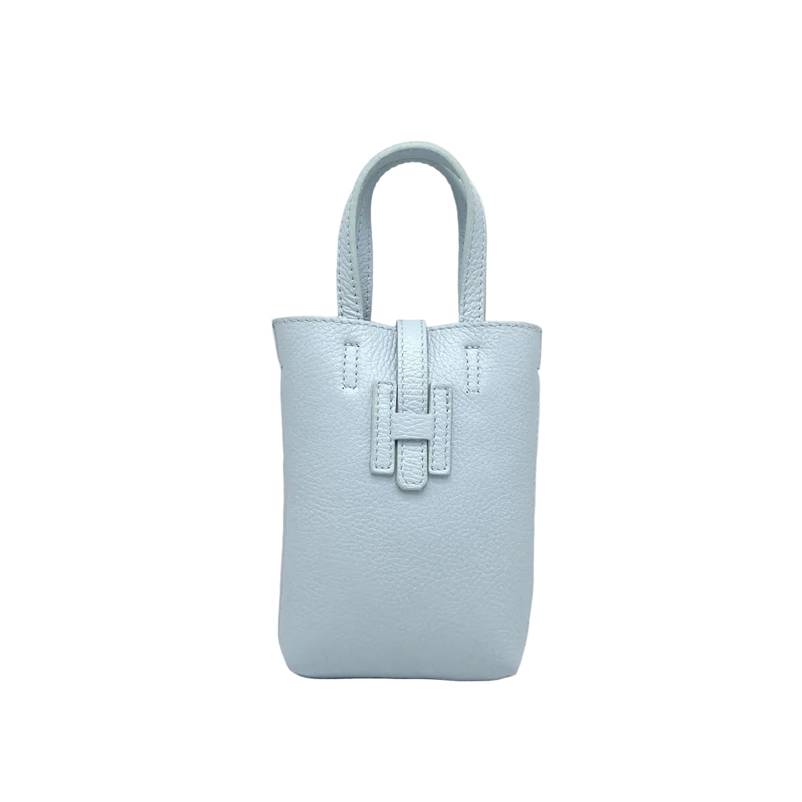 Borsa a tracolla porta cellulare in pelle laminata, Made in Italy, art. 112618LA