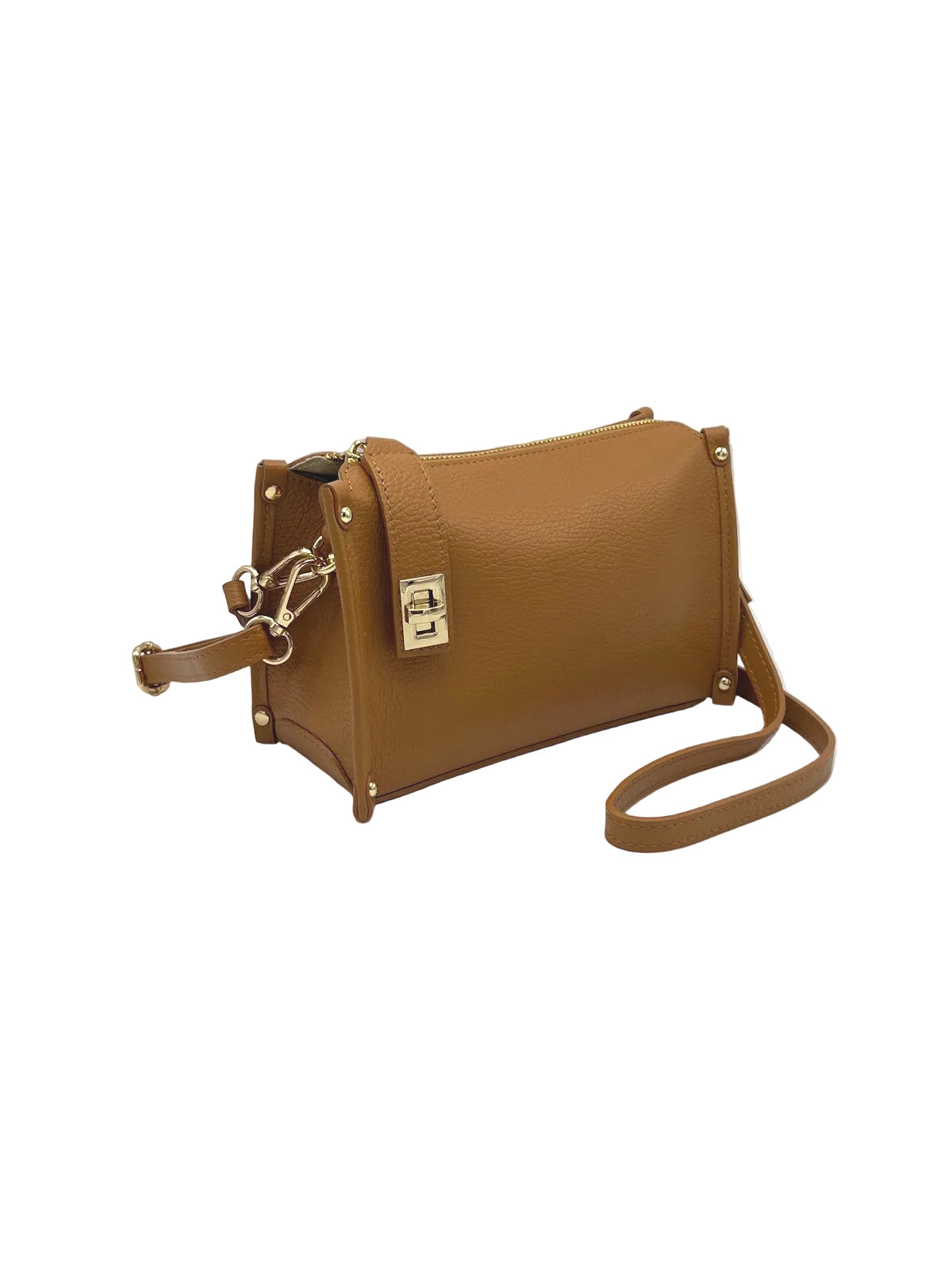 Genuine Leather Boxy Crossbody Bag, Made in Italy, art. 112759