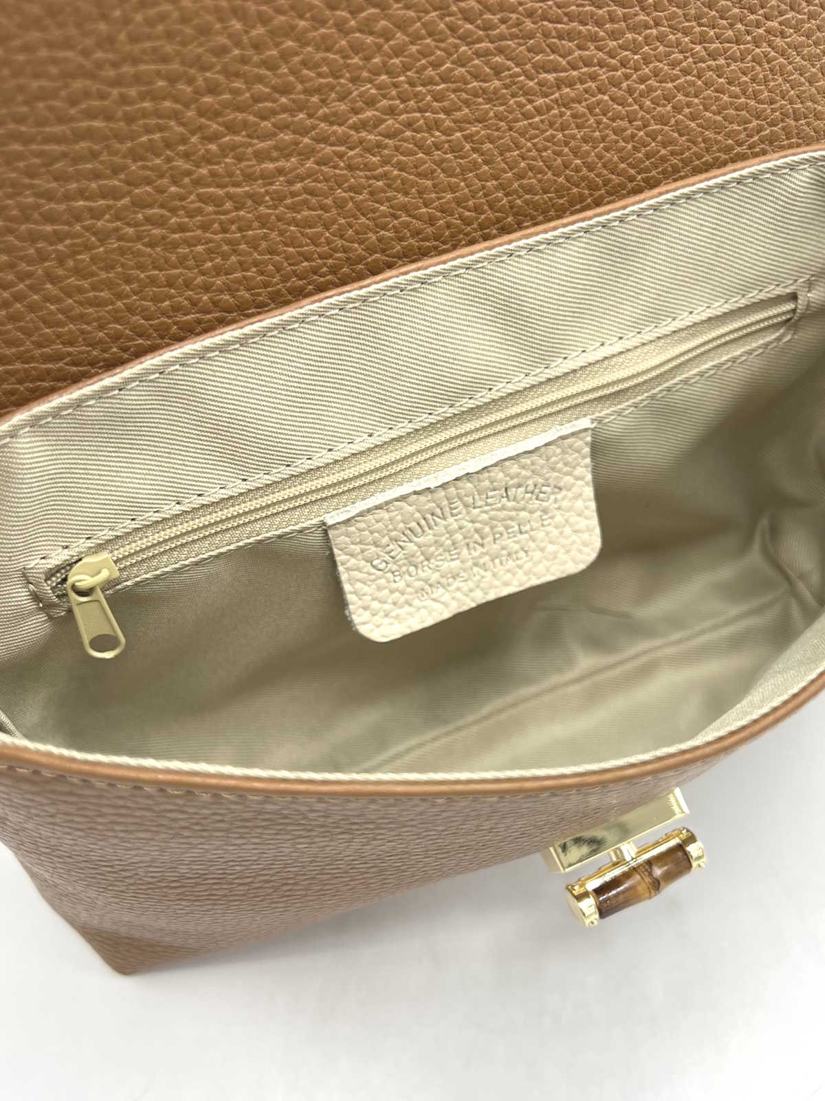 Genuine Leather Shoulder Bag with 2 straps, Made in Italy, art. 112760