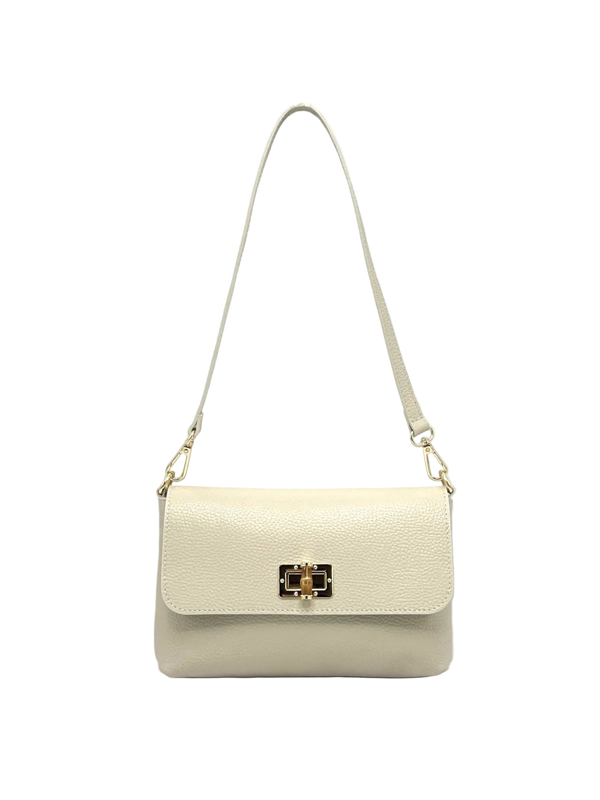 Genuine Leather Shoulder Bag with 2 straps, Made in Italy, art. 112760