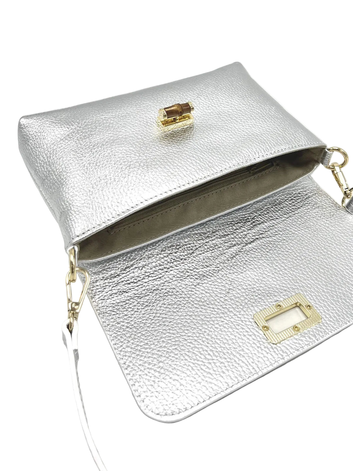 Genuine Leather Shoulder Bag with 2 straps, Made in Italy, art. 112760LA