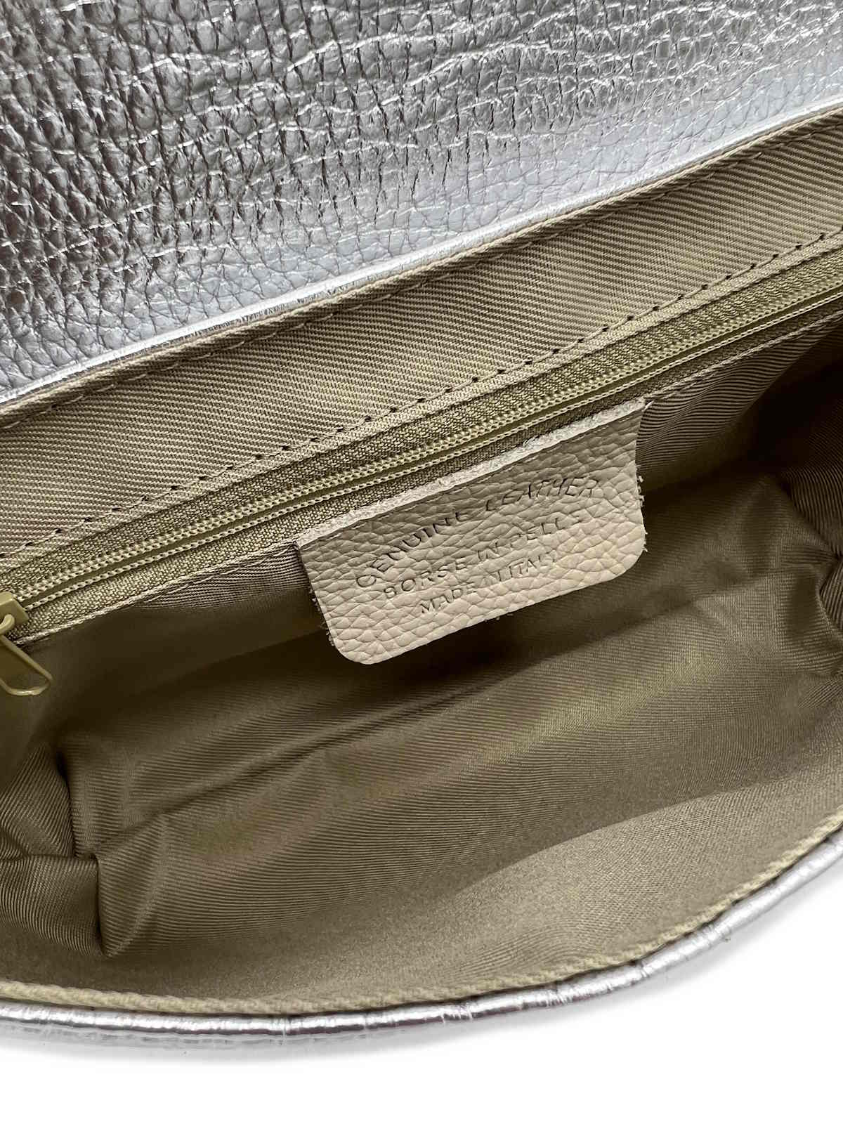 Genuine Leather Shoulder Bag with 2 straps, Made in Italy, art. 112760LA
