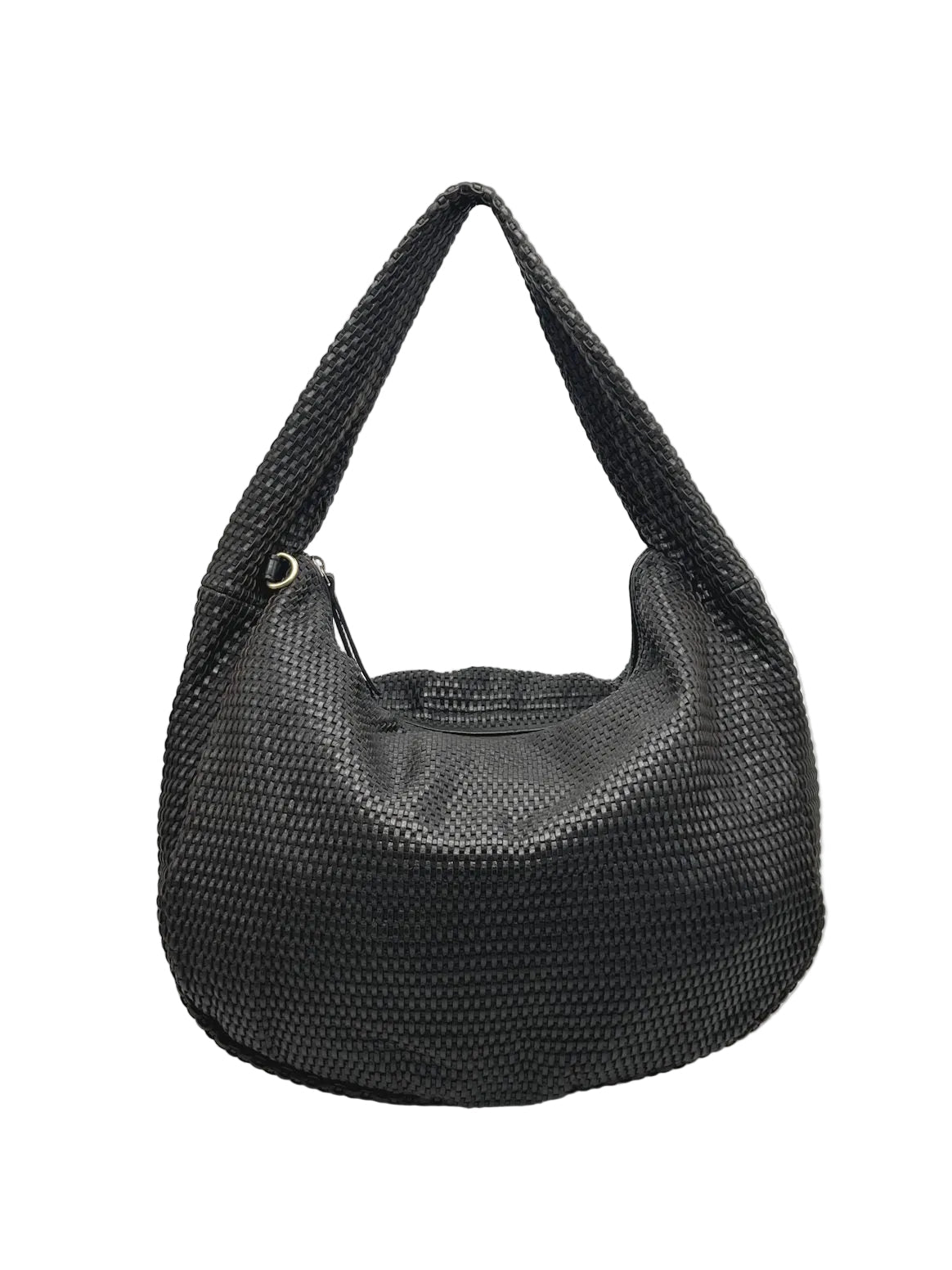 Genuine Leather Woven Hobo Shoulder Bag with Detachable Strap, Made in Italy, art. 2076-B