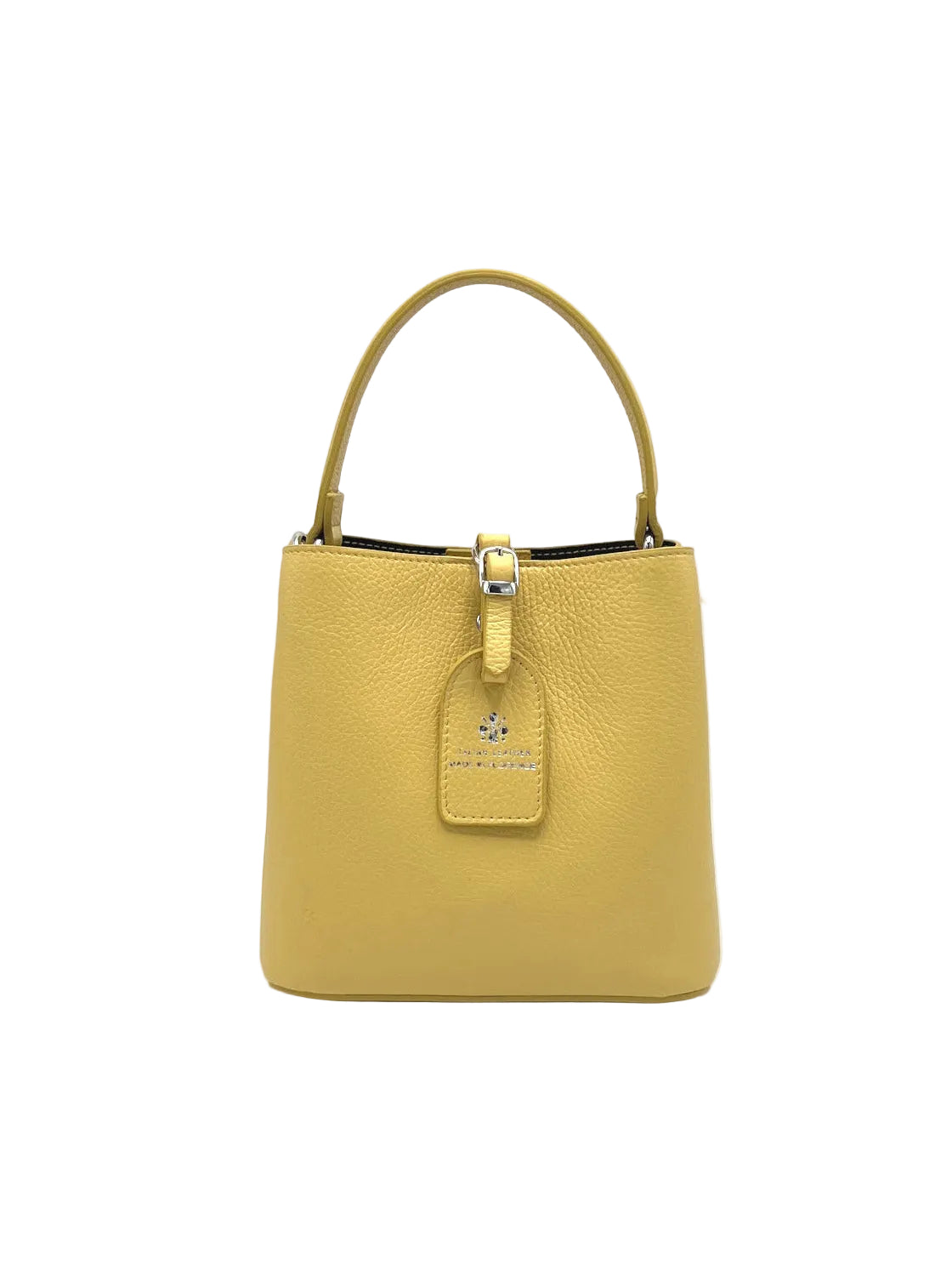Genuine Leather Top Handle Bucket Tote, Made in Italy, art. 112762