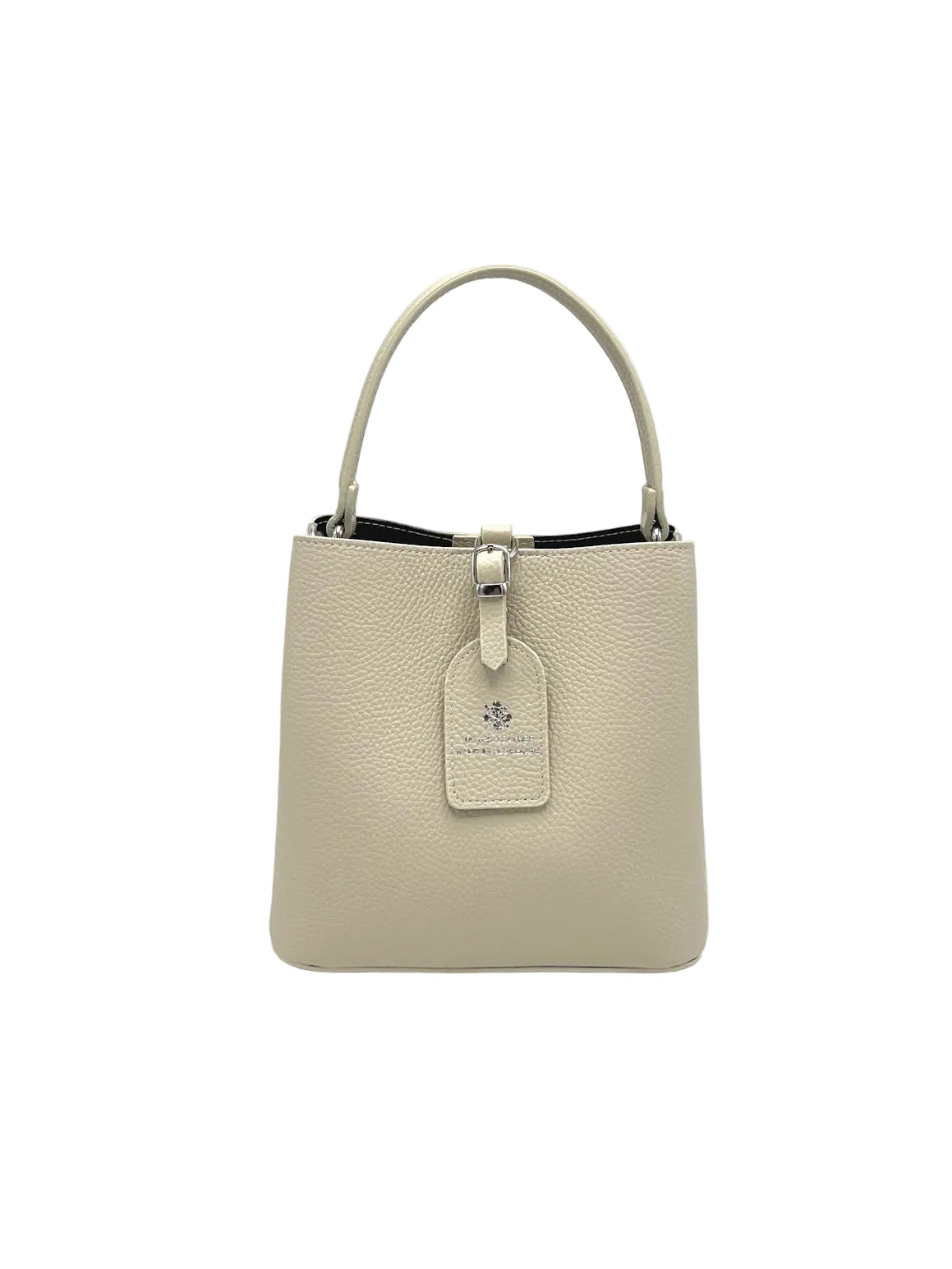 Genuine Leather Top Handle Bucket Tote, Made in Italy, art. 112762