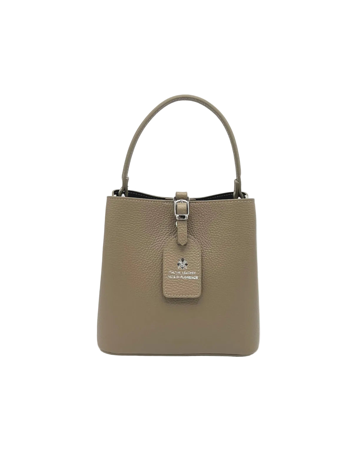 Genuine Leather Top Handle Bucket Tote, Made in Italy, art. 112762