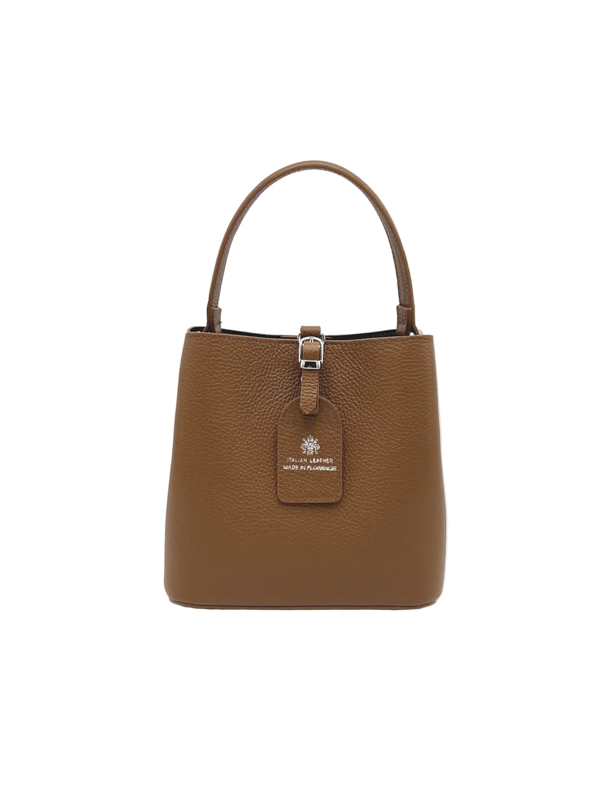 Genuine Leather Top Handle Bucket Tote, Made in Italy, art. 112762