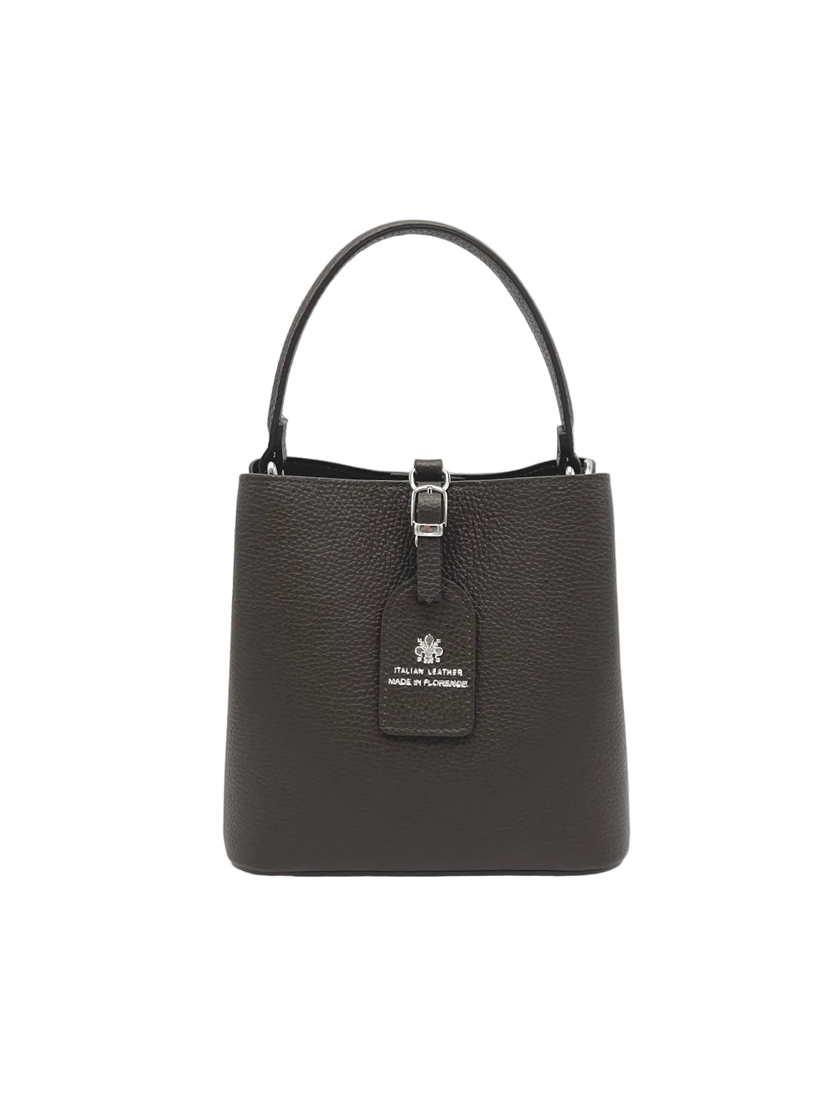 Genuine Leather Top Handle Bucket Tote, Made in Italy, art. 112762