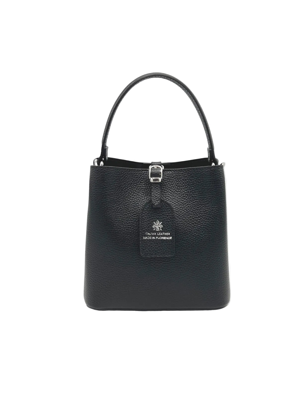 Genuine Leather Top Handle Bucket Tote, Made in Italy, art. 112762