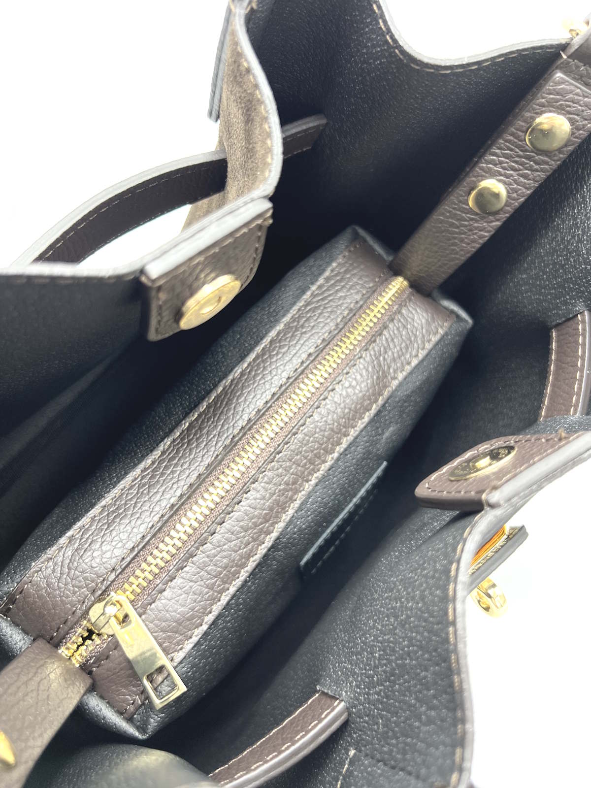 Suede and Genuine Leather shoulder bag with strap, Made in Italy, art. 112763