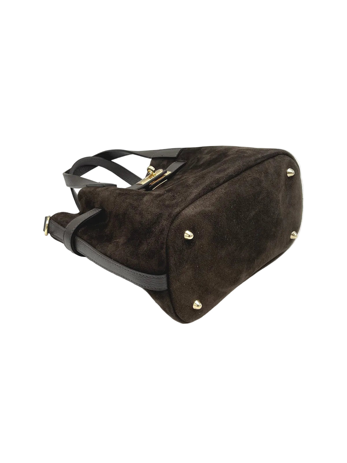 Suede and Genuine Leather shoulder bag with strap, Made in Italy, art. 112763