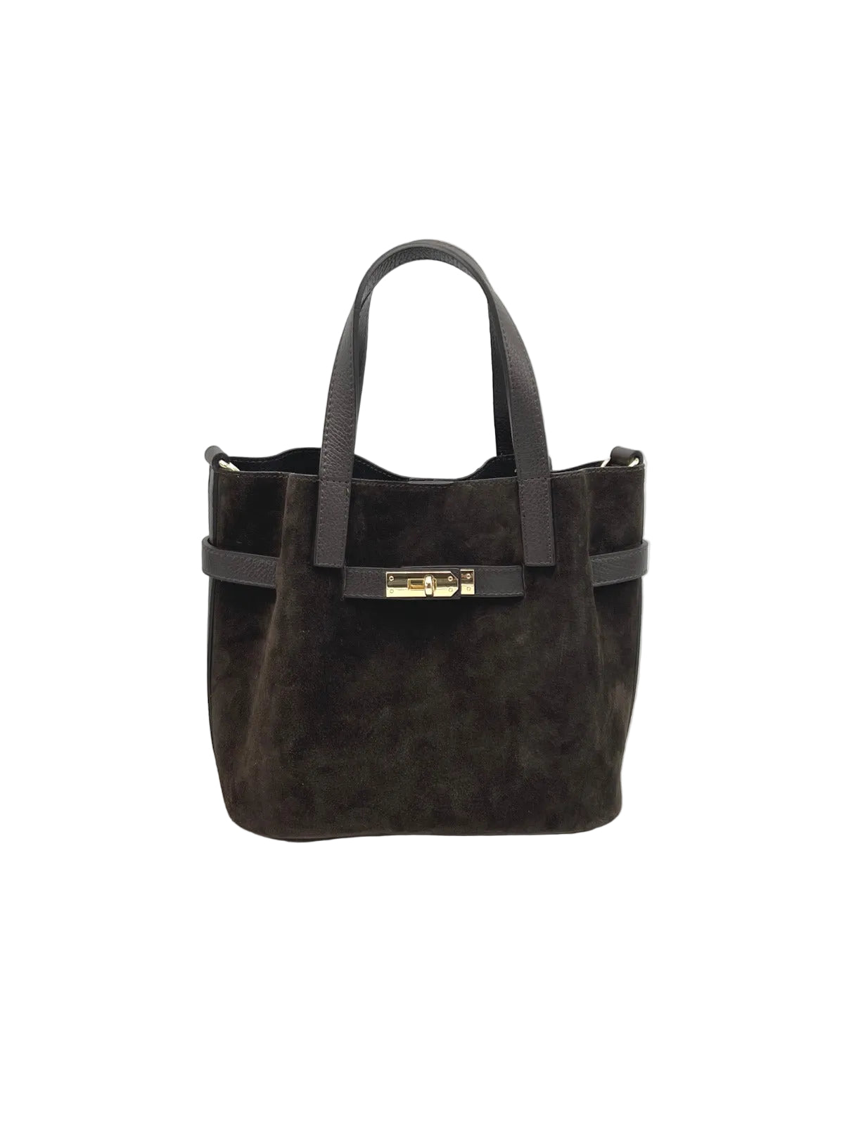 Suede and Genuine Leather shoulder bag with strap, Made in Italy, art. 112763