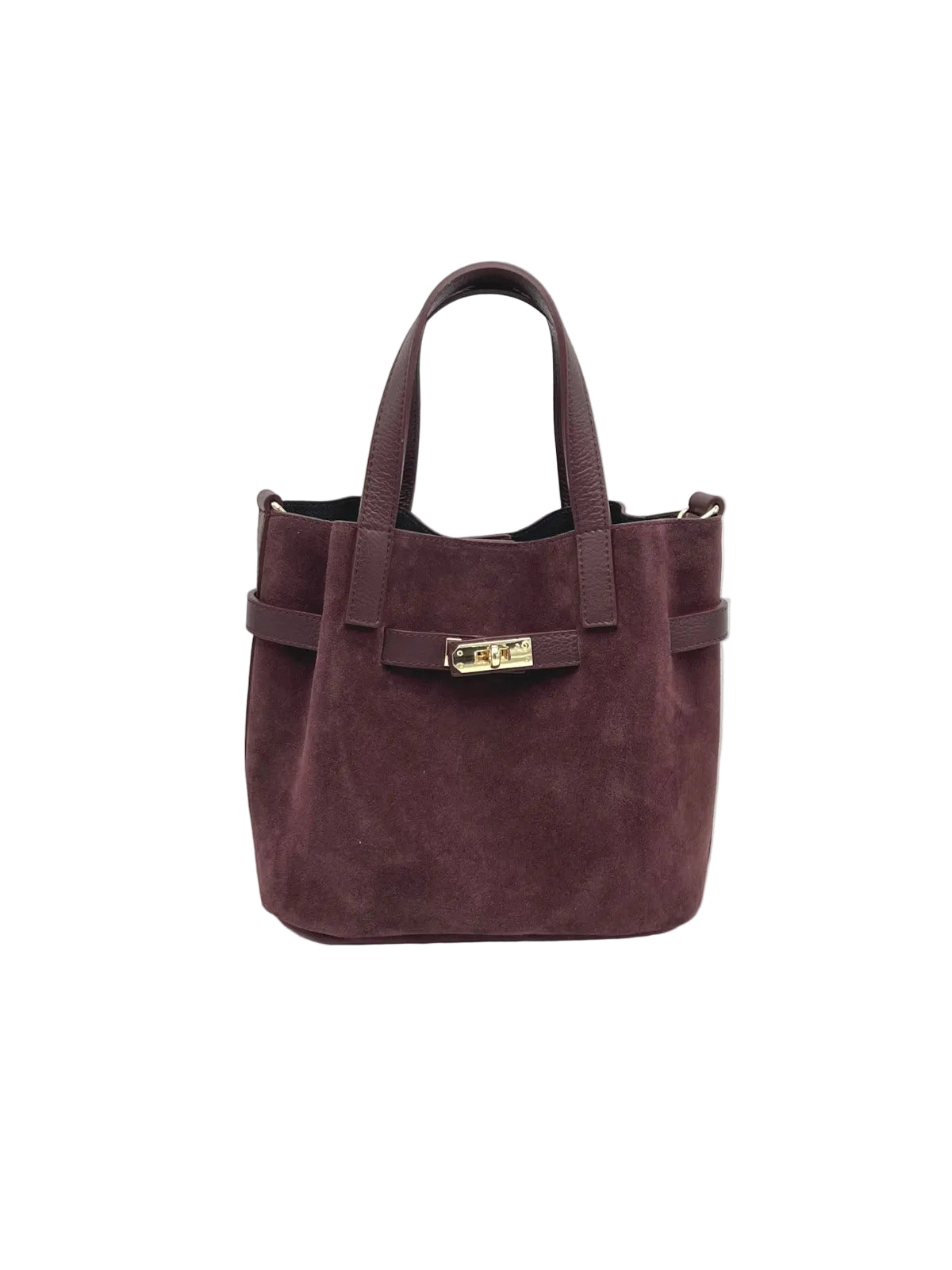 Suede and Genuine Leather shoulder bag with strap, Made in Italy, art. 112763