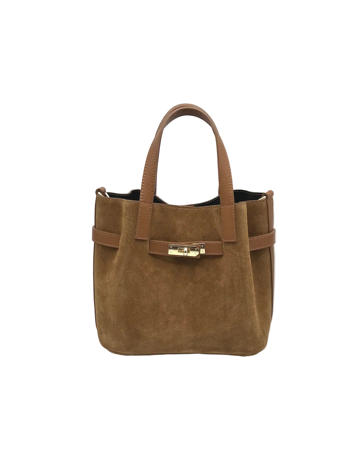 Suede and Genuine Leather shoulder bag with strap, Made in Italy, art. 112763