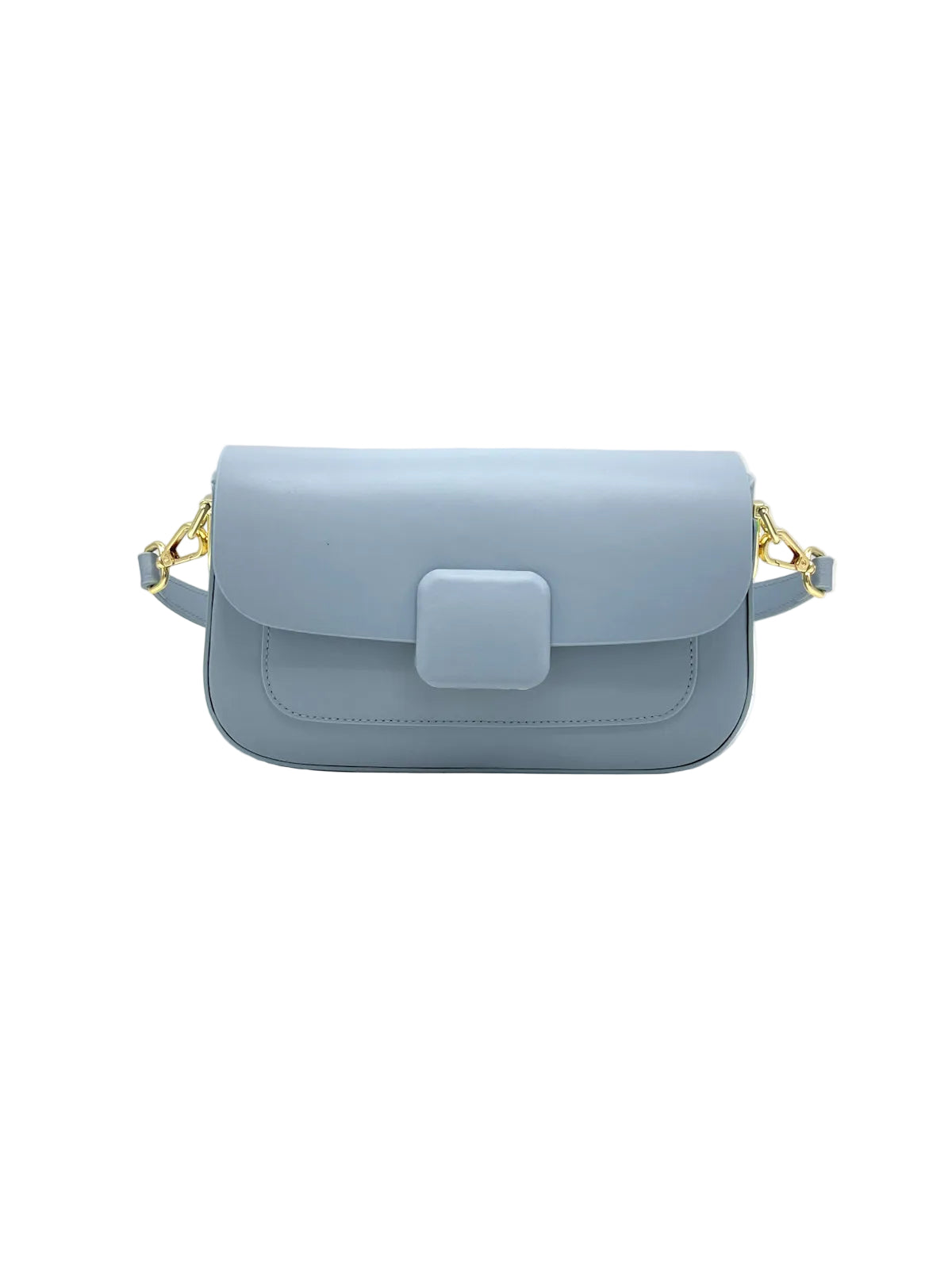 Genuine Leather Minimalist Baguette Shoulder Bag, Made in Italy, art. 112764