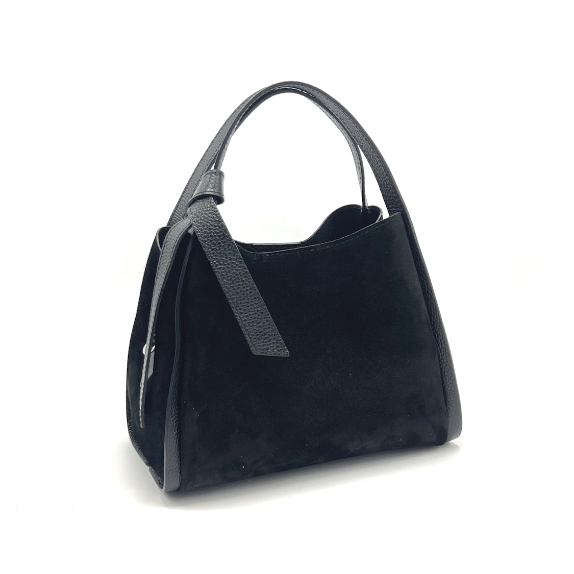 Borsa a mano in pelle scamosciata con tracolla, Made in Italy, art. 112638