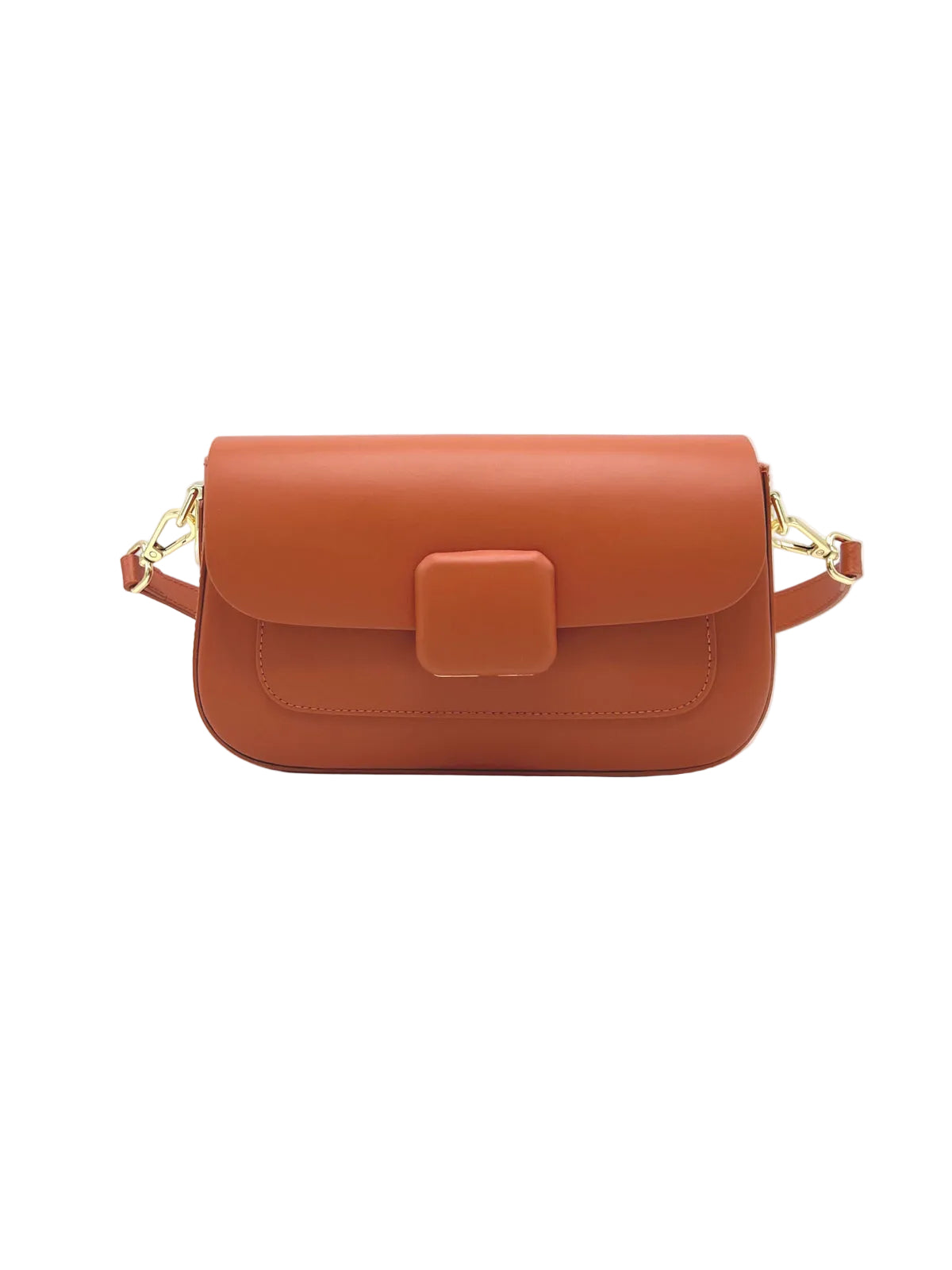 Genuine Leather Minimalist Baguette Shoulder Bag, Made in Italy, art. 112764