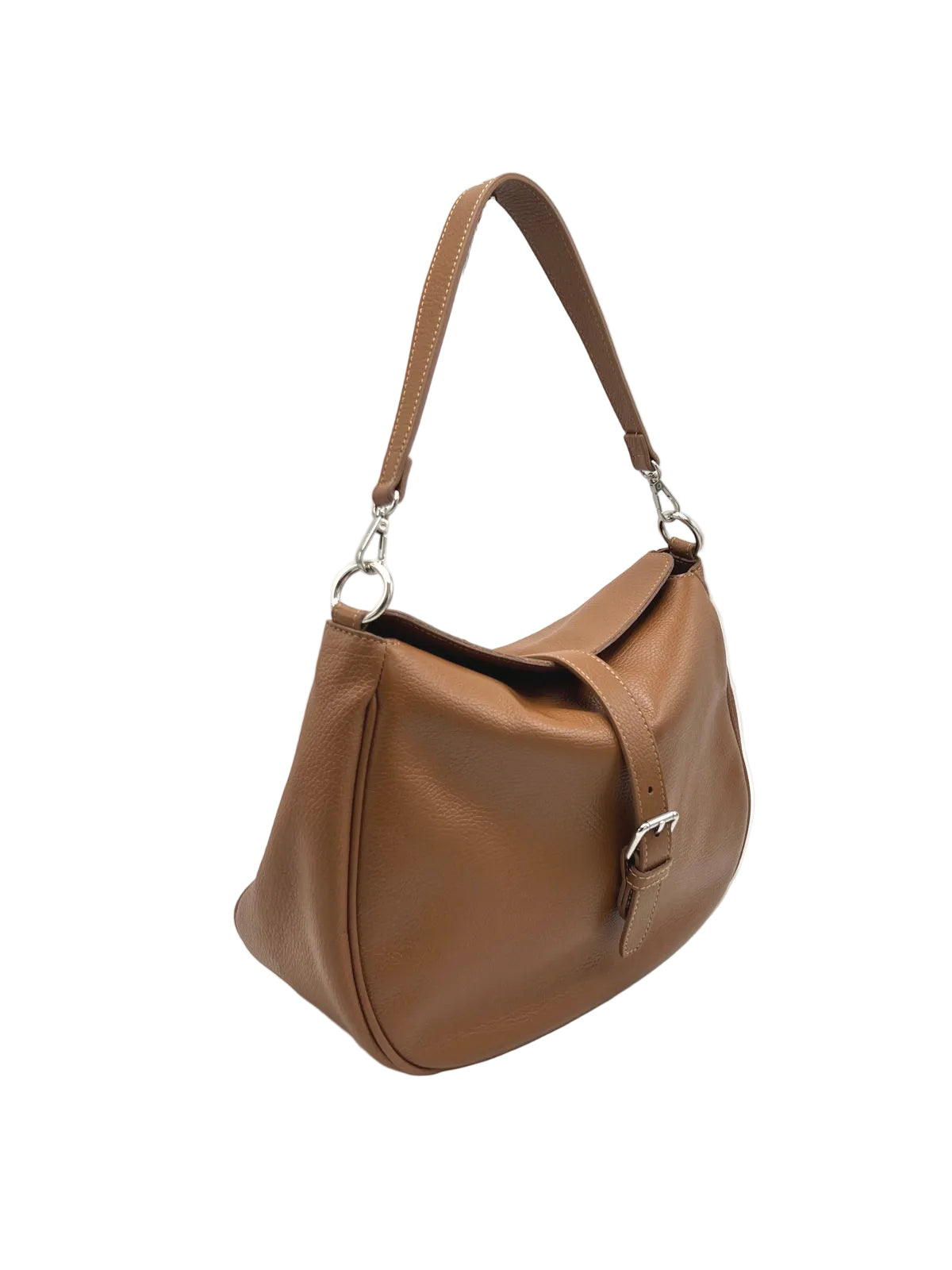 Genuine Leather Spacious Shoulder Bag, Made in Italy, art. 112766