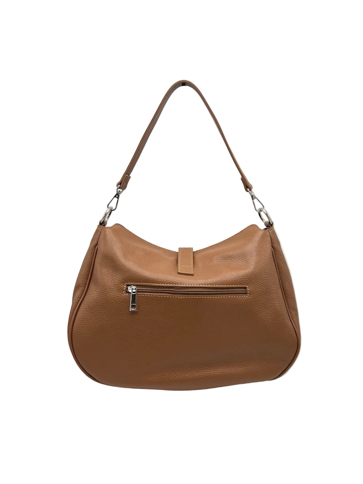 Genuine Leather Spacious Shoulder Bag, Made in Italy, art. 112766