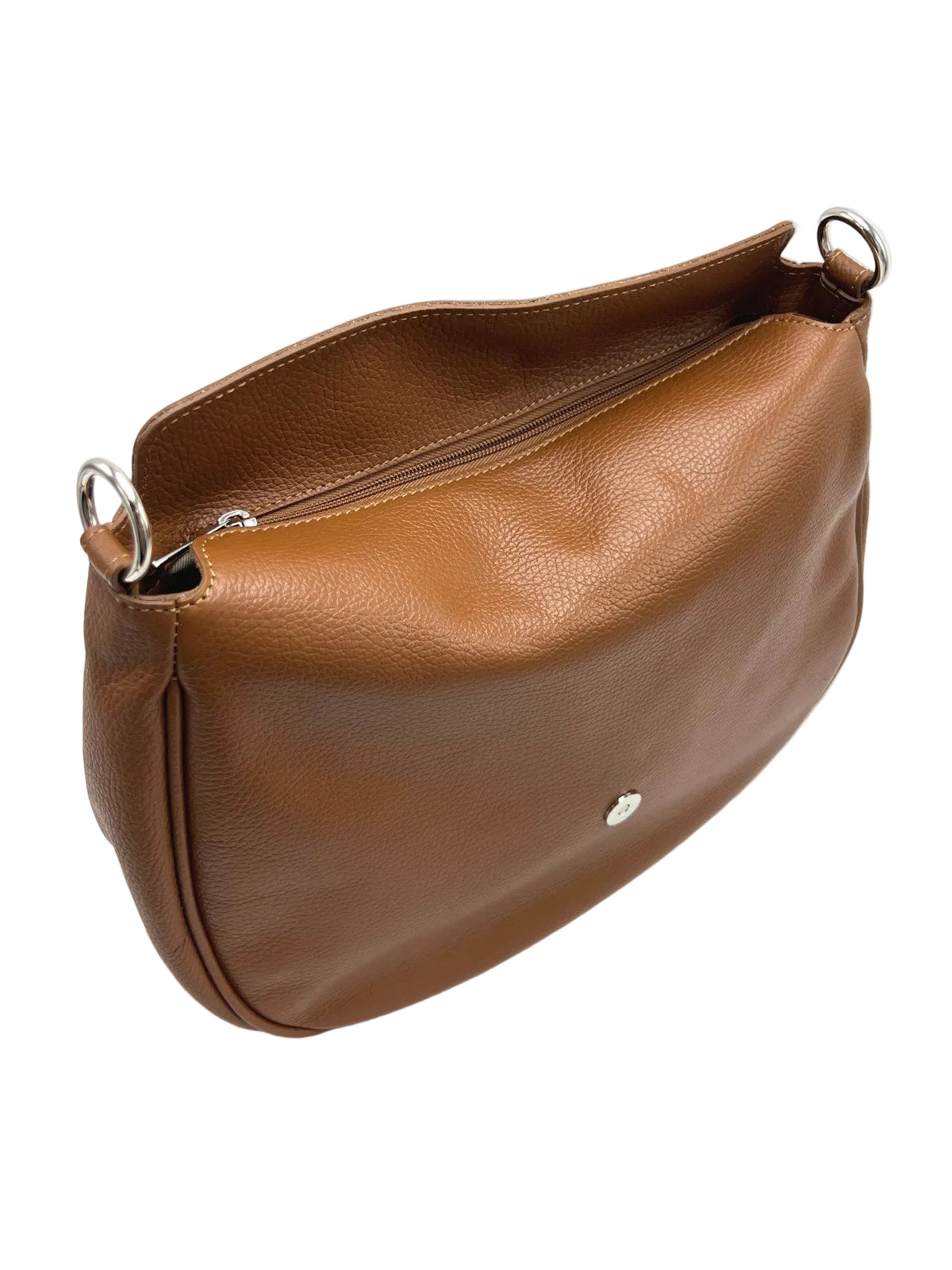 Genuine Leather Spacious Shoulder Bag, Made in Italy, art. 112766
