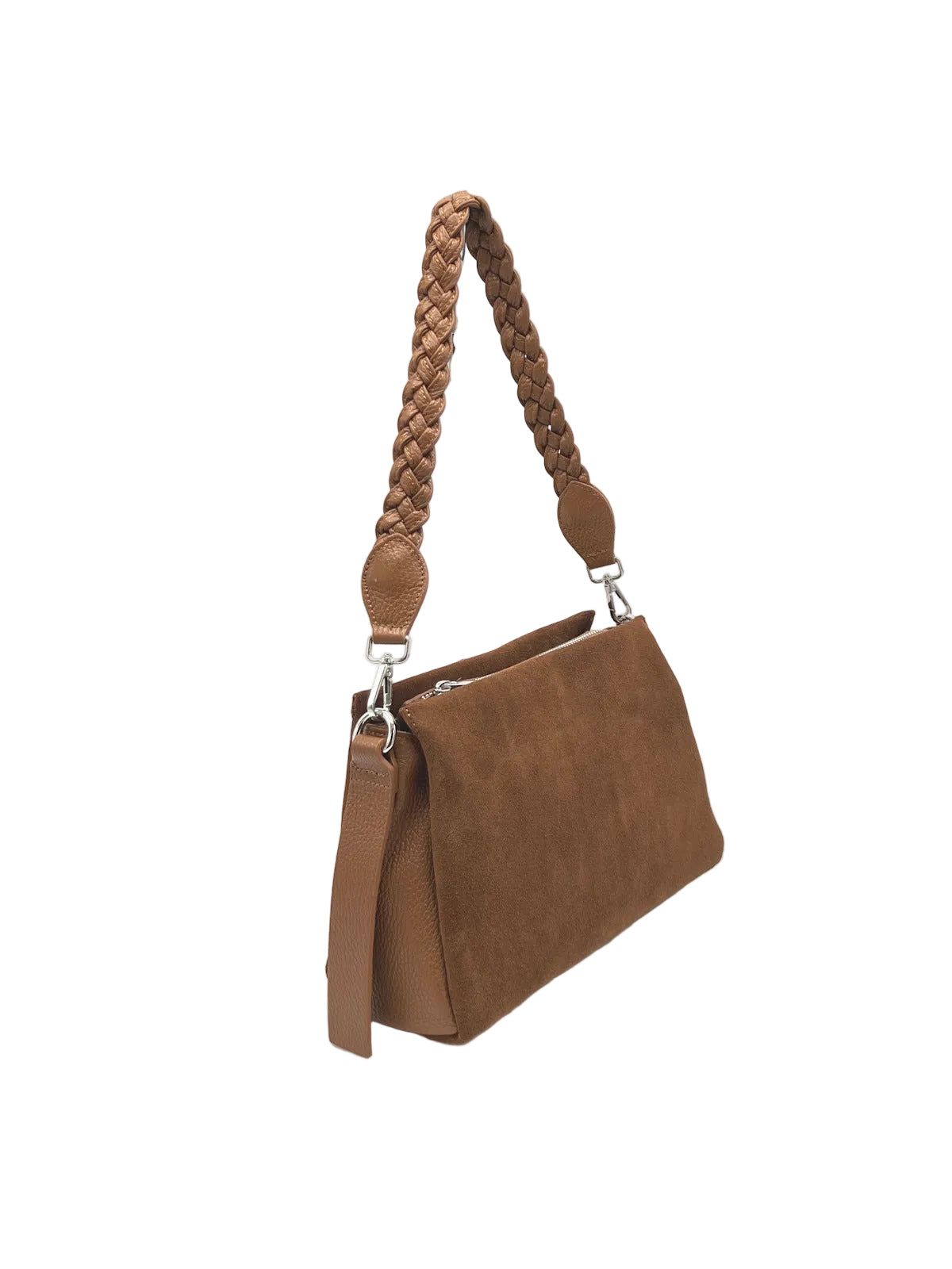 Suede and Genuine Leather Shoulder Bag, Made in Italy, art. 112768