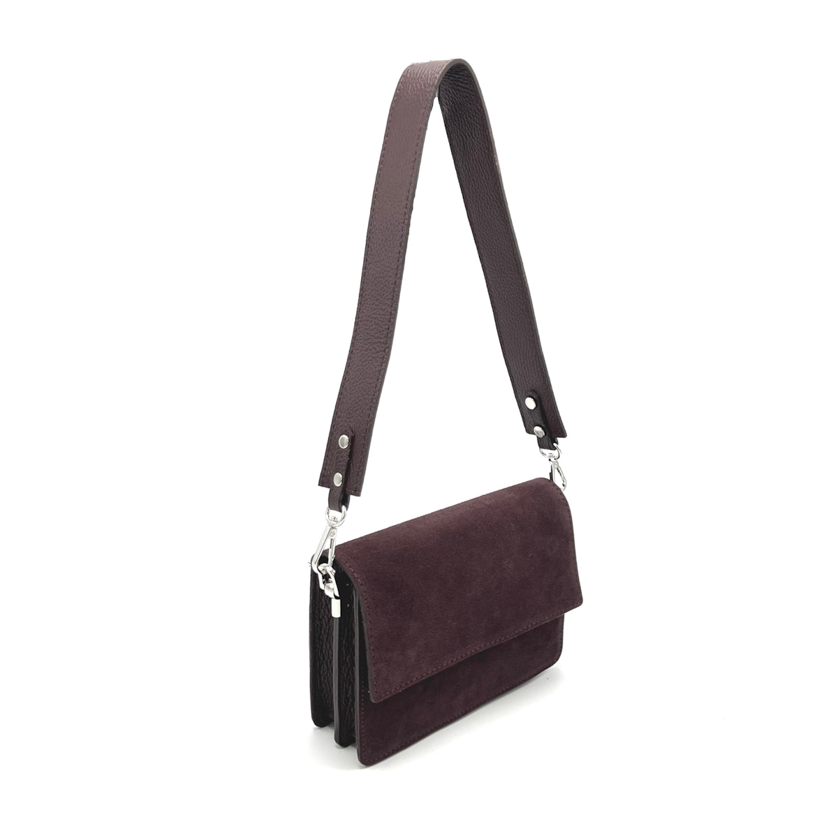 Suede leather shoulder bag, Made in Italy, art. 112640