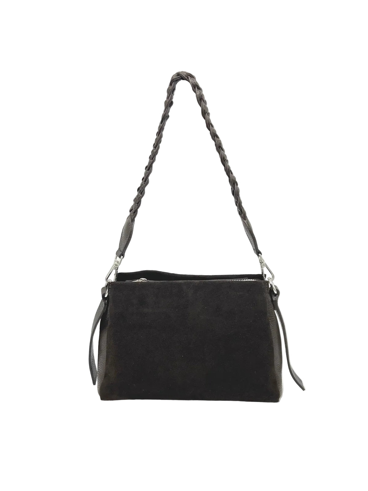 Suede and Genuine Leather Shoulder Bag, Made in Italy, art. 112768