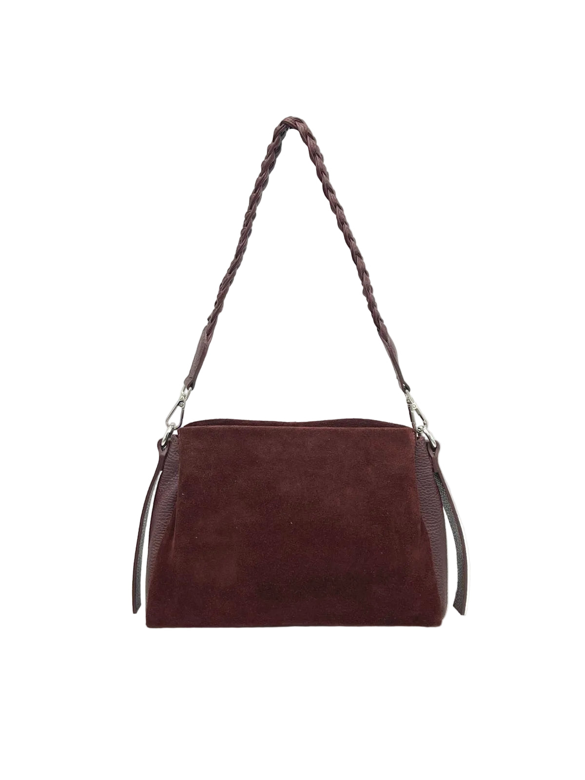 Suede and Genuine Leather Shoulder Bag, Made in Italy, art. 112768