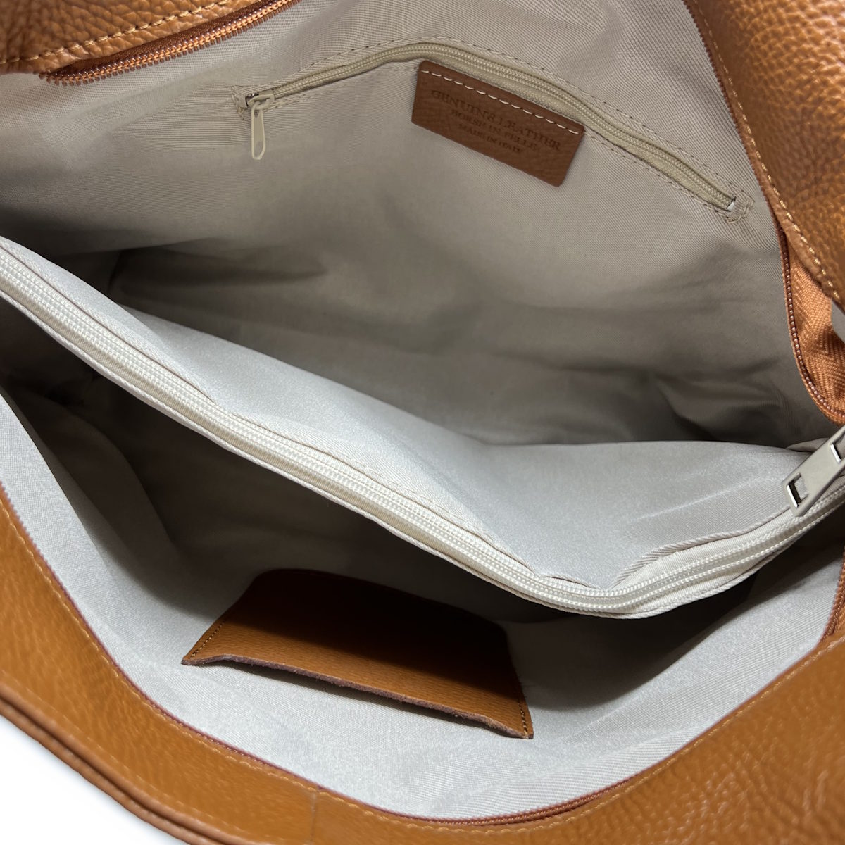 Genuine leather hobo bag, Made in Italy, art. 112636